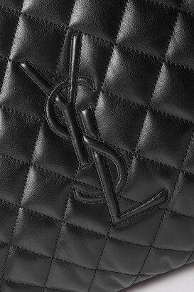 SAINT LAURENT, Es Giant Embroidered Quilted Leather Weekend Bag, Black, One size