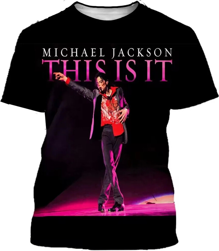 None Michael Jackson Summer T Shirt Fashion 3D Printed T-shirts Harajuku Style Oversized Fans T-shirt Casual Hip Hop Streetwear Tops
