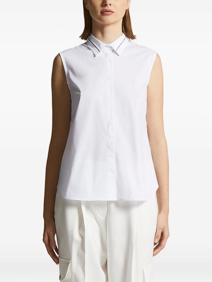 Peserico Chain-Trimmed Sleeveless Shirt