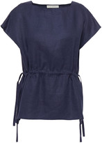Thumbnail for your product : LVIR Gathered linen top - Blue - ONESIZE