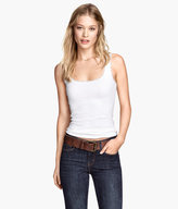 Thumbnail for your product : H&M Tank Top with Lace Trim - Blue - Ladies