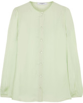 Thumbnail for your product : Givenchy Silk-charmeuse Blouse With Back Band - Mint