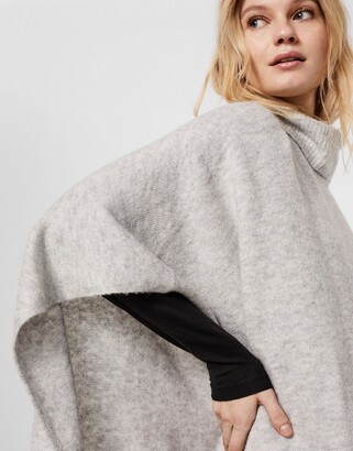 Vero Moda knitted poncho cape jumper with roll neck in light grey -  ShopStyle Knitwear