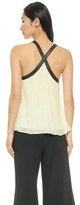 Thumbnail for your product : Derek Lam 10 Crosby Cross Back Top with Leather Trim