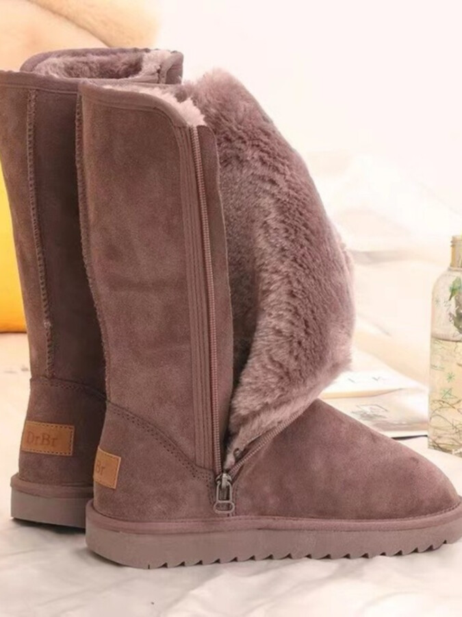 QRLQHY Women Classic Ladies Girls Winter Snow Boots Waterproof Warm Genuine Leather Fur Australia Plus Velvet Knee High Winter