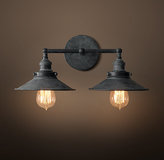 Thumbnail for your product : Restoration Hardware 20th C. Factory Filament Metal Double Sconce - Weathered Zinc