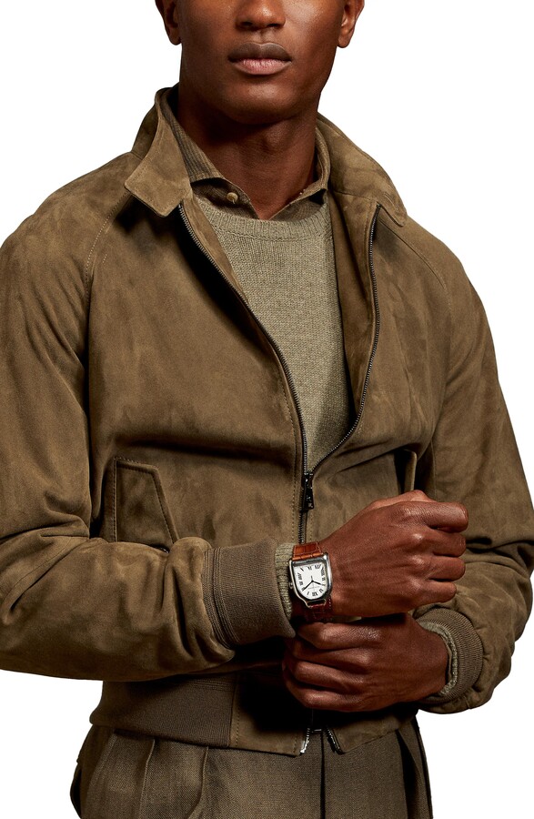 mens olive suede jacket