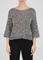 Thumbnail for your product : Eileen Fisher Monochrome Open-knit Cotton Blend Jumper