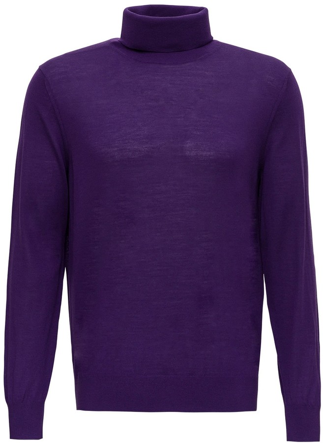 Mens purple turtleneck shirt Clearance