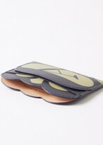 Thumbnail for your product : Alexander McQueen Scalloped-edge Leather Cardholder - Blue