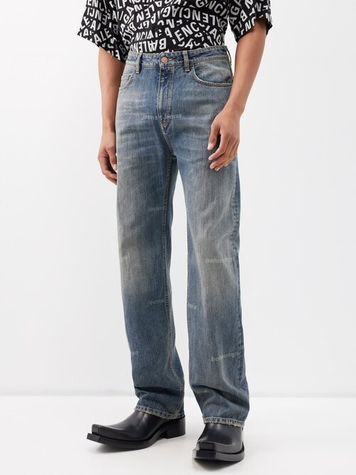 Balenciaga Ripped straight-leg Jeans - Farfetch