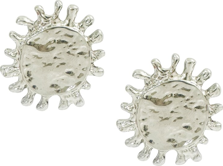 The Gala Silver Sunburst Stud Earrings