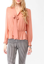 Thumbnail for your product : Forever 21 Tie Neck Blouson Shirt