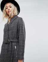 Thumbnail for your product : Religion Longline Trench Coat In Prince Of Wales Check