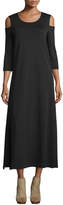 Thumbnail for your product : Joan Vass Cold-Shoulder A-line Jersey Maxi Dress, Petite