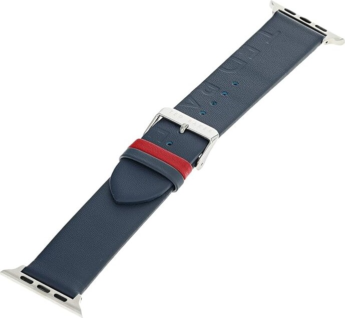Ted Baker Ted Engraved Leather Blue Keeper smartwatch band compatible with  Apple watch strap 42mm, 44mm (Blue) Watches - ShopStyle
