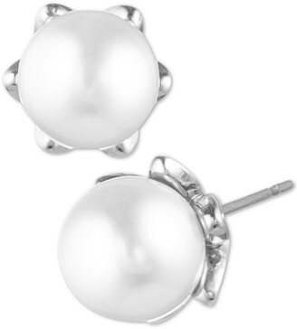 Marchesa Silver-Tone Imitation Pearl Stud Earrings