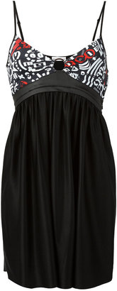 Paco Rabanne contrast pleated dress