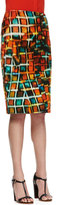 Thumbnail for your product : Lafayette 148 New York Modern Pencil Hologram-Print Skirt, Habanero Multicolor