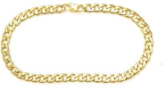 Mia 14kt Gold Plated Anklet Foot Bracelet Cuban Chain 10" X 10mm - Tobillera Pulsera Para El Pie