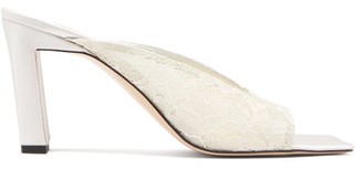 Wandler Isa Square Open-toe Lace Mules - Womens - White