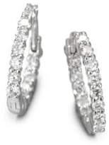 Thumbnail for your product : Roberto Coin Diamond & 18K White Gold Hoop Earrings/1.5"