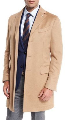 Neiman Marcus Camel-Hair Single-Breasted Topcoat