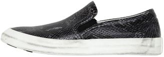 O.x.s. Python Embossed Leather Slip-On Sneakers
