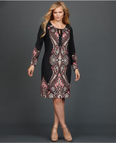 Thumbnail for your product : INC International Concepts Plus Size Three-Quarter-Sleeve Beaded Keyhole Dress