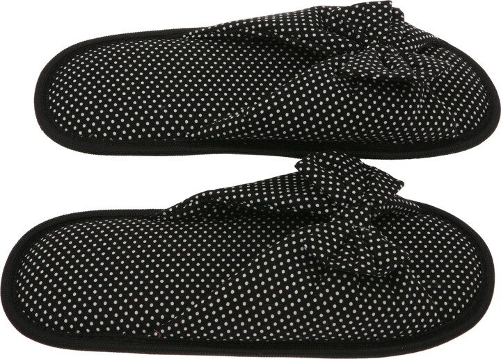Living Health Products Cotton Memory Foam Women’s Slipper with Butterfly Tie