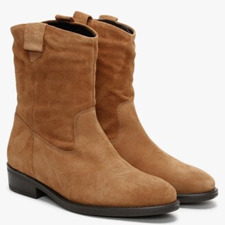 Alba Moda Tan Suede Ankle Boots