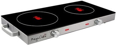 Mega Chef MegaChef Ceramic Infrared Double Electical Cooktop in Black