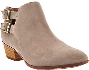 Clarks Artisan Leather Stacked Heel Ankle Boots