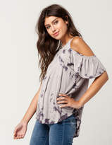Thumbnail for your product : Others Follow Tie Dye Womens Cold Shoulder Top