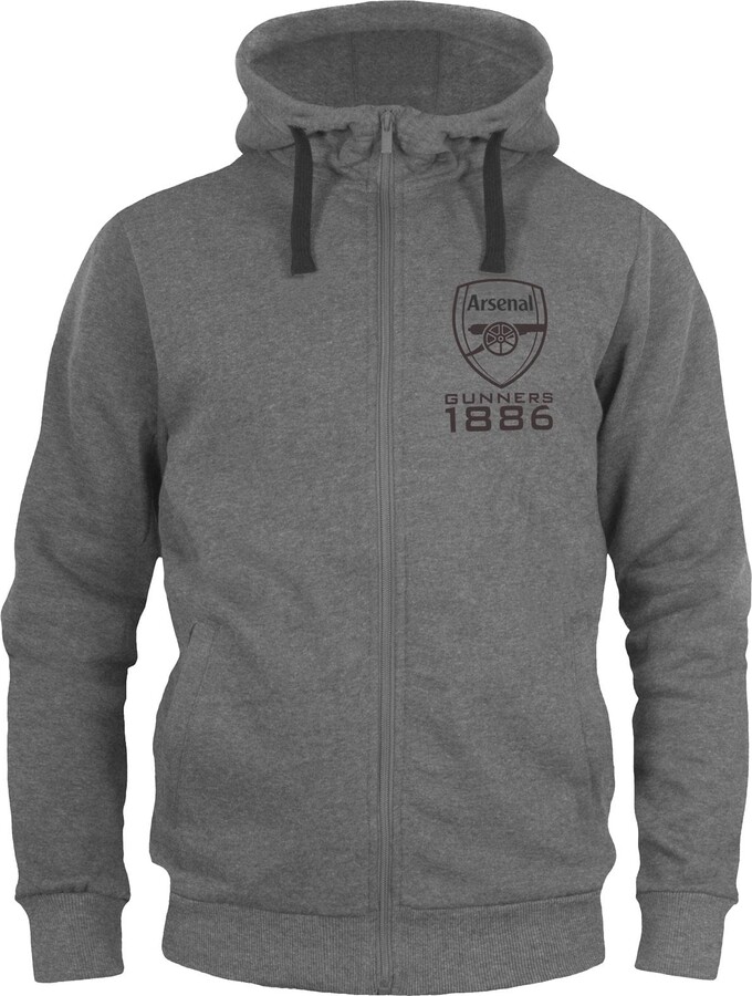 Arsenal FC Official Football Gift Mens Fleece Zip Hoody Grey XL