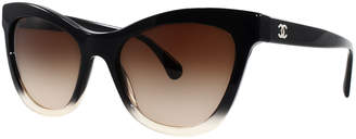 Chanel Black & Brown Gradient Cat-Eye Sunglasses