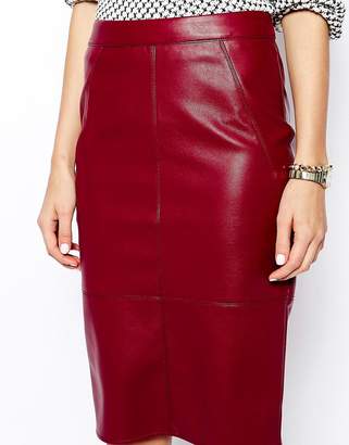 ASOS Pencil Skirt In Leather Look
