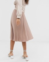 Thumbnail for your product : Outrageous Fortune midi pleated skater skirt in mink