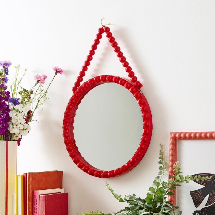 Dunelm Bobbin Hanging Mirror 30cm Red ShopStyle