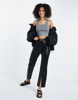 Thumbnail for your product : ASOS Tall ASOS DESIGN Tall co-ord knitted crop cami in grey