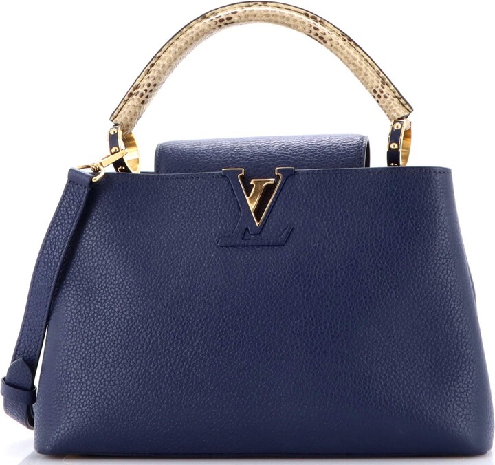 Louis Vuitton Capucines Bag Leather with Python PM