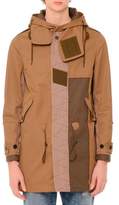 Thumbnail for your product : Valentino Patchwork Hooded Duffle Coat, Olive/Khaki