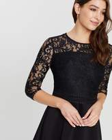 Thumbnail for your product : Dorothy Perkins 3/4 Sleeve Lace Top Skater Dress