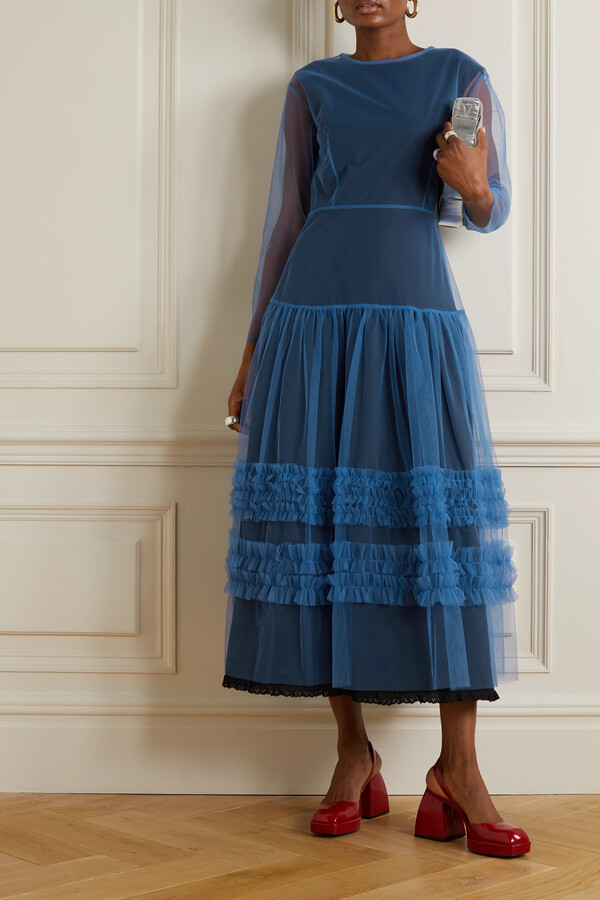 Matchesfashion Dames Kleding Jurken Broderie Jurken Smocked Broderie-anglaise Organic-cotton Dress 