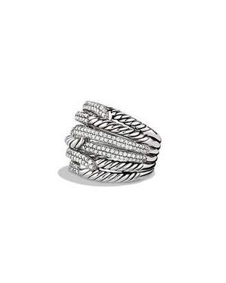 David Yurman Labyrinth Triple-Loop Ring with Diamonds