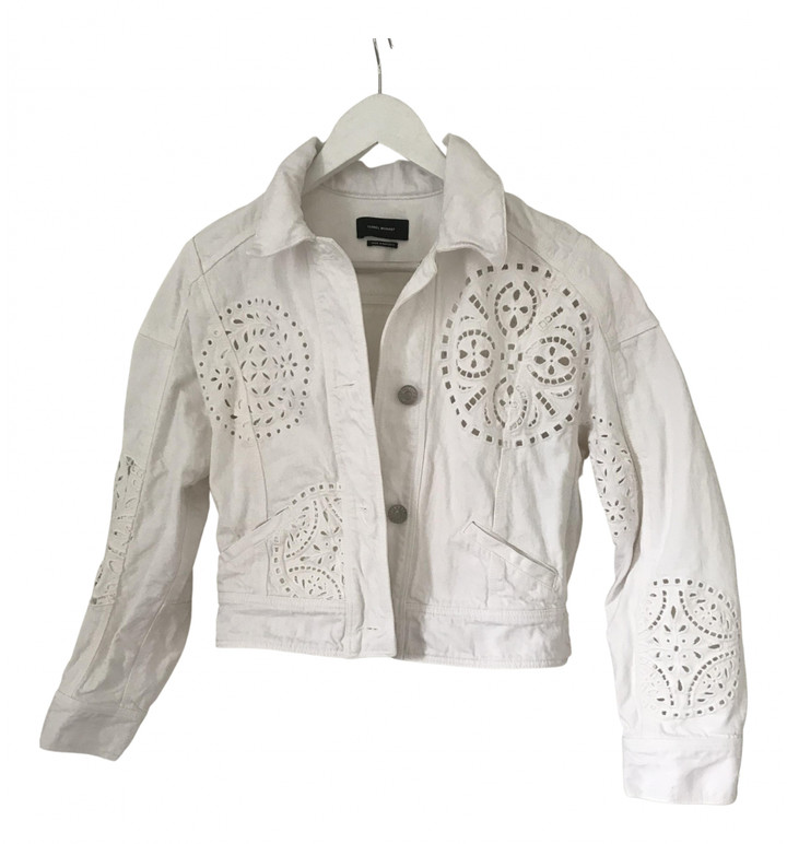 Isabel Marant White Cotton Leather jackets - ShopStyle