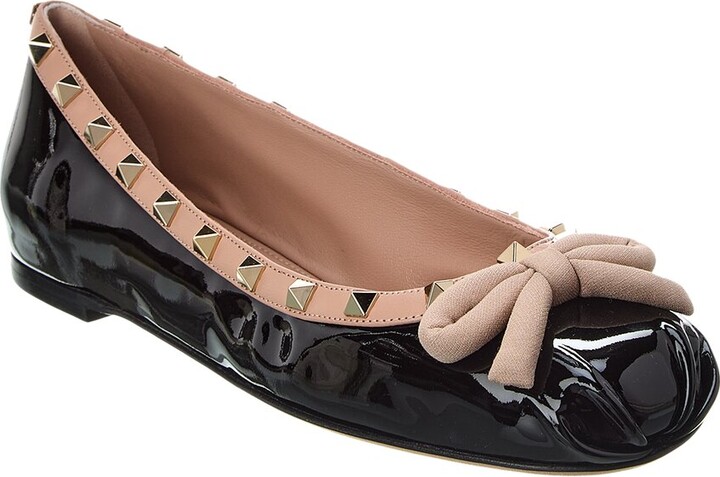 Valentino Rockstud Patent Ballerina Flat