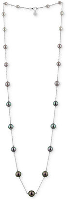 Majorica Sterling Silver Long Ombré Imitation Pearl Statement Necklace