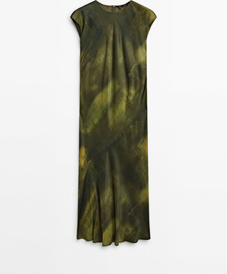 Massimo Dutti Flowing Blend Print Midi Dress - ShopStyle