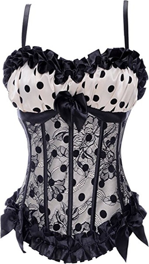 Martya Womens Waist Cincher Lace up Gothic Boned Basque Vintage